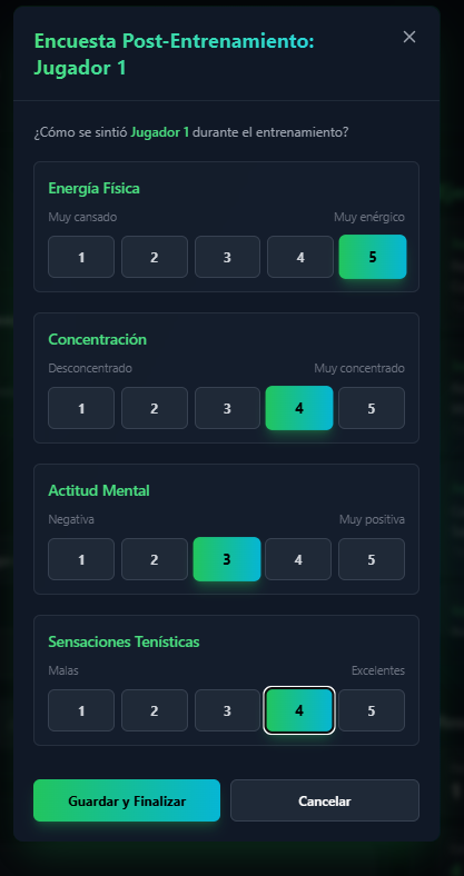 Encuesta de sensaciones